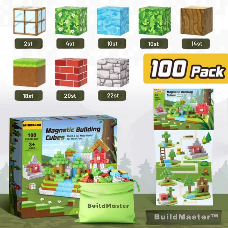 BuildMaster™ | Magnetiska byggblock 100-pack
