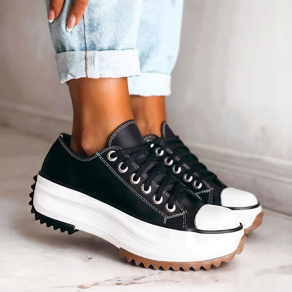 ElevioTritt™ | Plattformssneakers i Läder