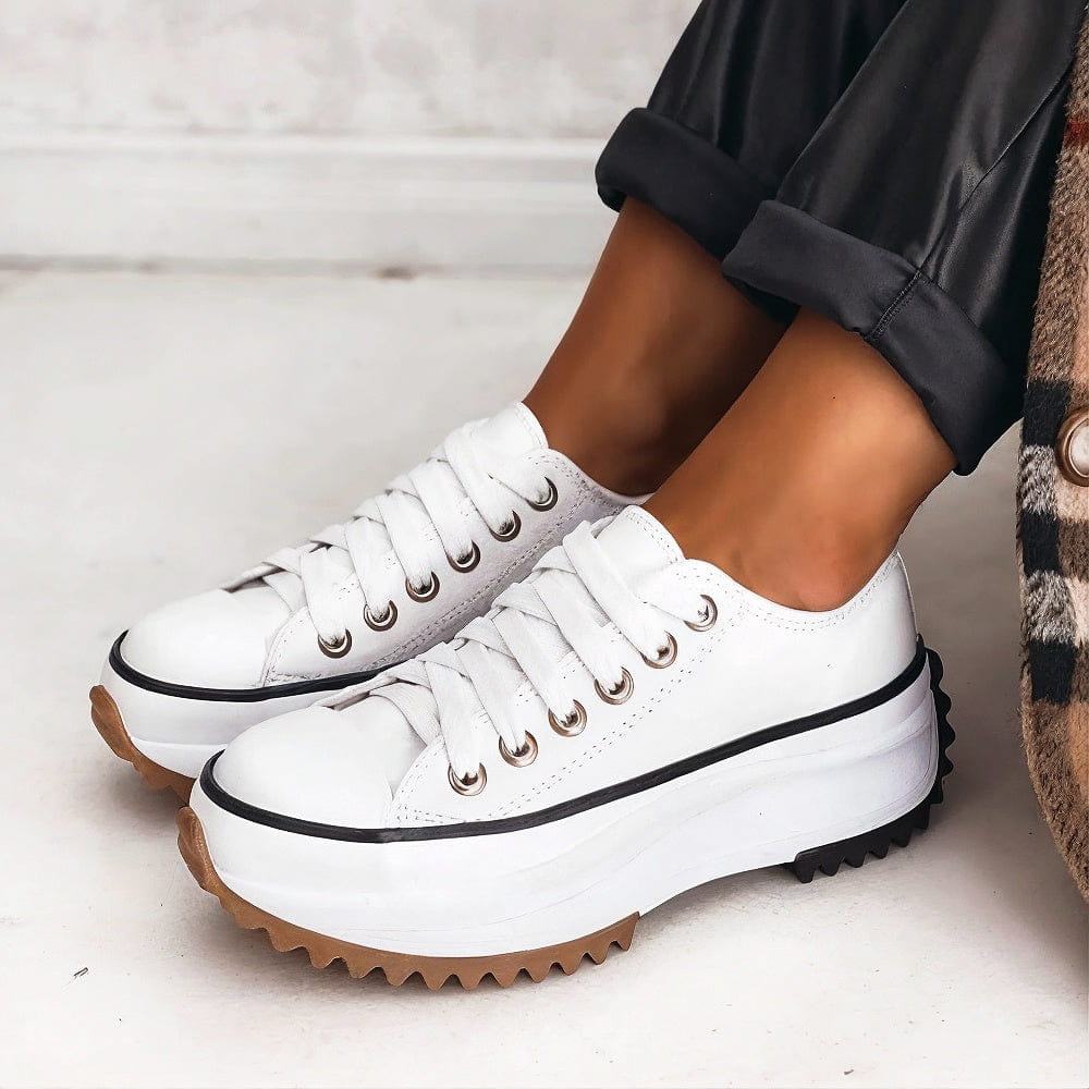 ElevioTritt™ | Plattformssneakers i Läder