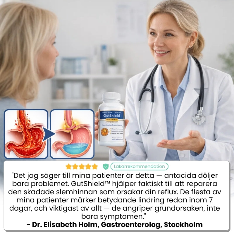 GutShield™ | Reparerar tarmslemhinnan för att eliminera sura uppstötningar