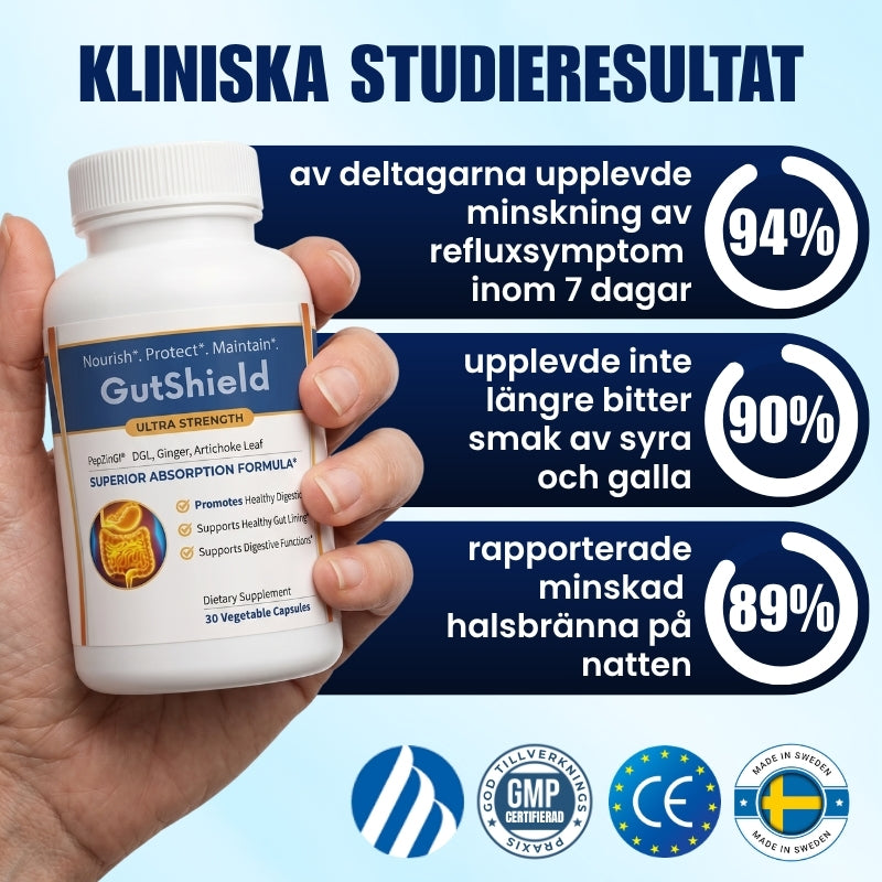 GutShield™ | Reparerar tarmslemhinnan för att eliminera sura uppstötningar