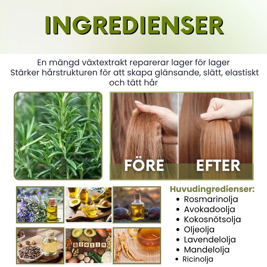 FloraHair™ | Vegansk Hårolja