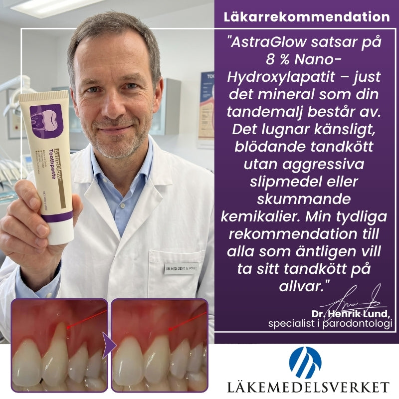 AstraGlow™ | 8 % nHAP, högeffektiv tandkräm för munvården
