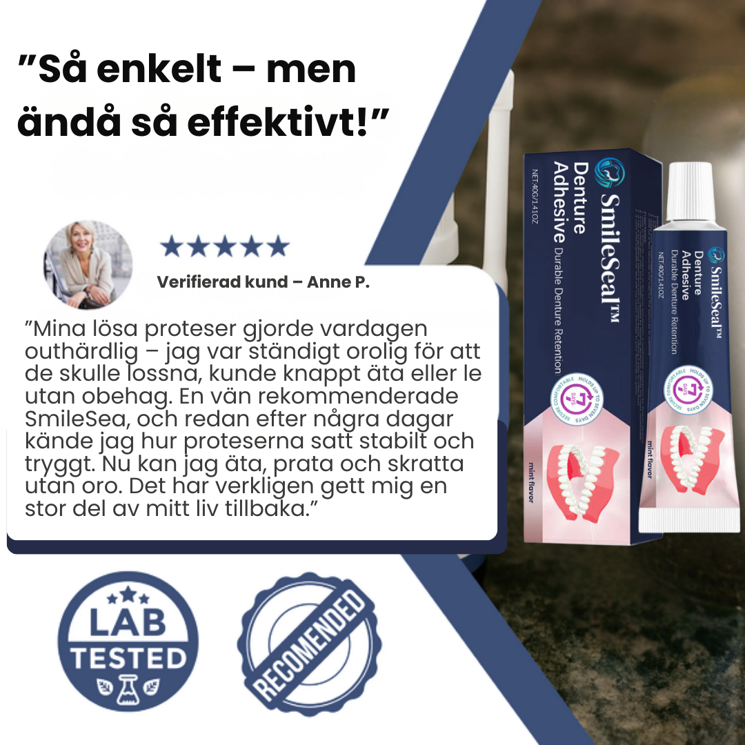 SmileSeal™ | Fästerkräm för proteser