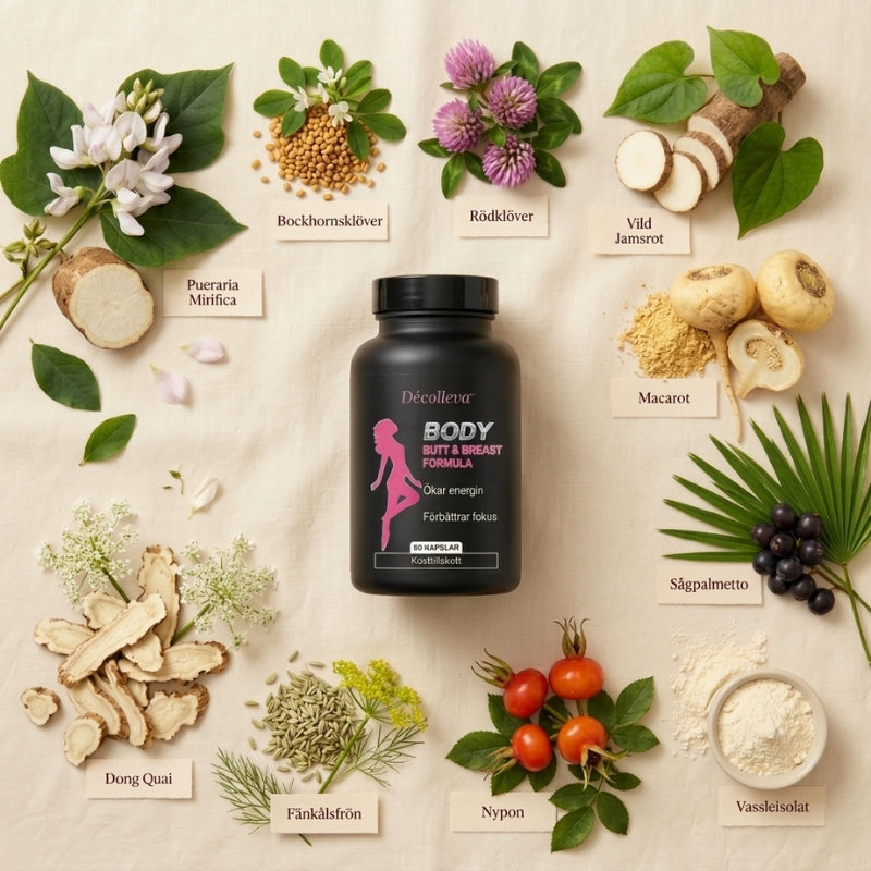 Décolleva™ | Bockhornsklöver + Pueraria mirifica för fasthet och fyllighet i brösten