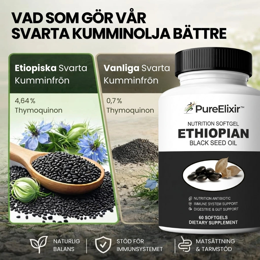 PureElixir™ | Näringskapslar med etiopisk svartkumminolja