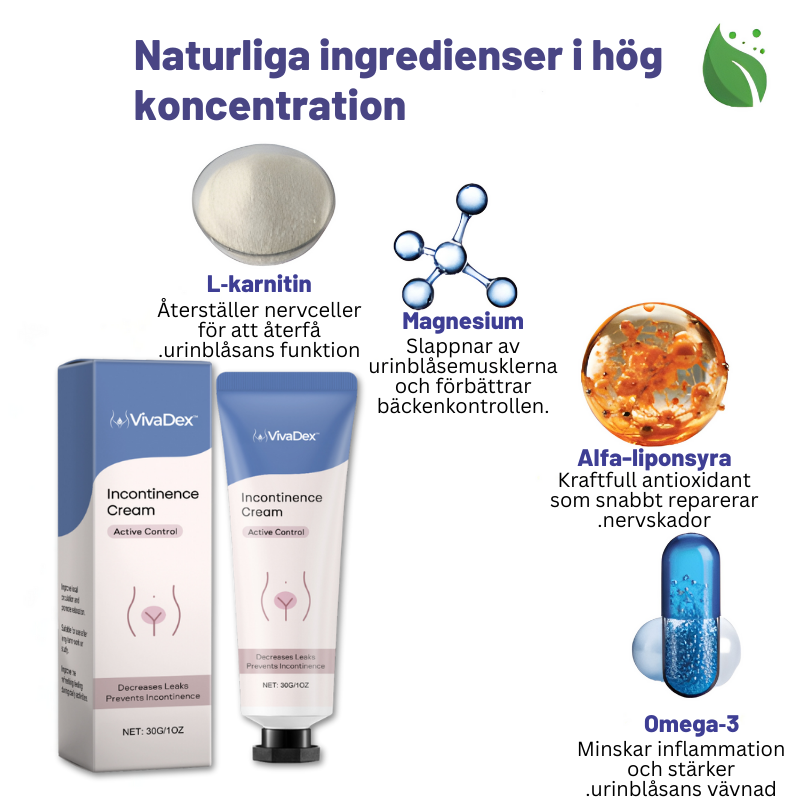 VivaDex™ | Kräm mot urininkontinens för kvinnor