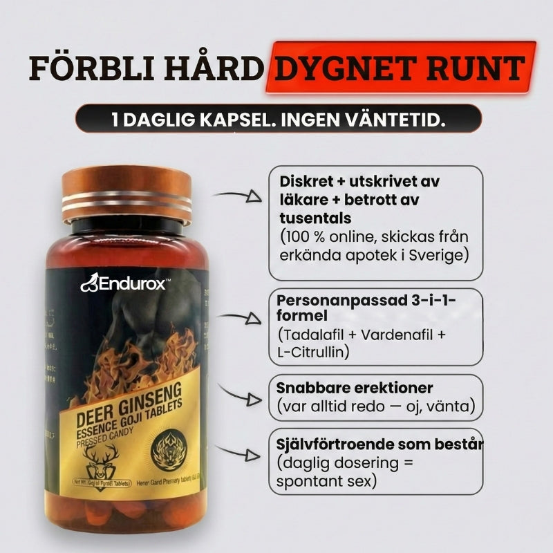 Endurox™ | 3-i-1-kapslar mot erektionsproblem