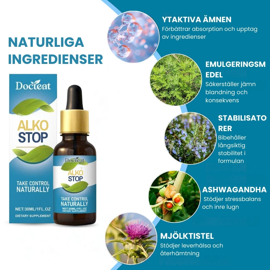 AlkoStop™ | Naturliga droppar mot alkoholbegär