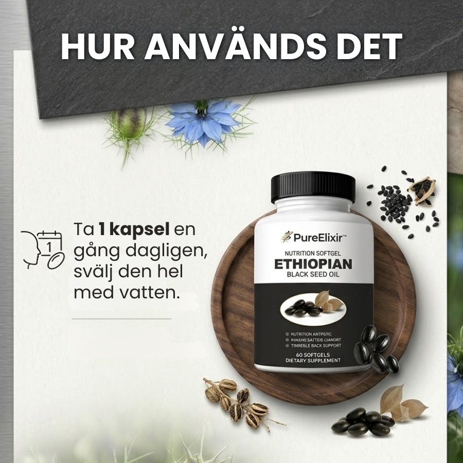 PureElixir™ | Näringskapslar med etiopisk svartkumminolja