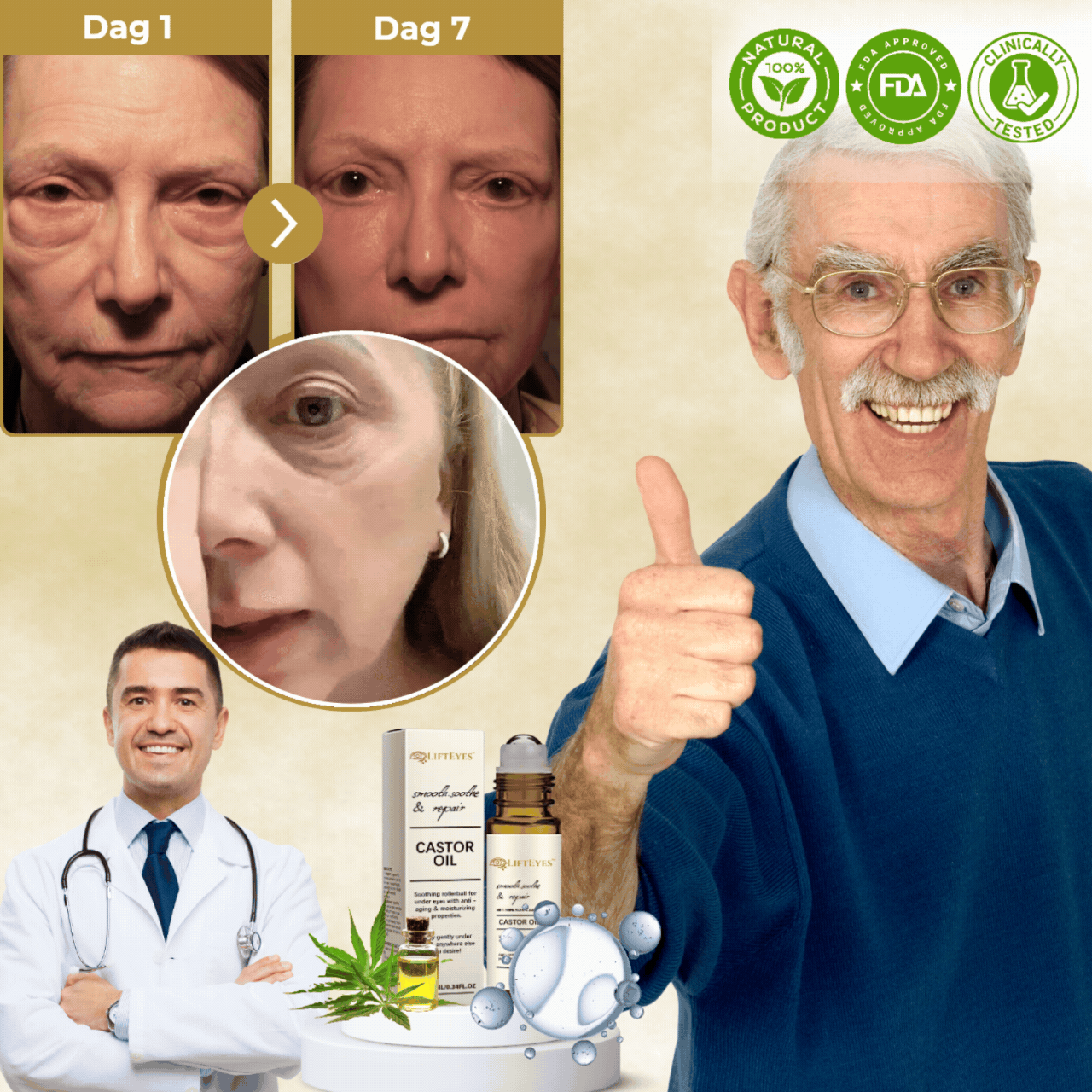 LiftEyes™ | 97% mindre påsar på 60 sek – Ser 10 år yngre ut!